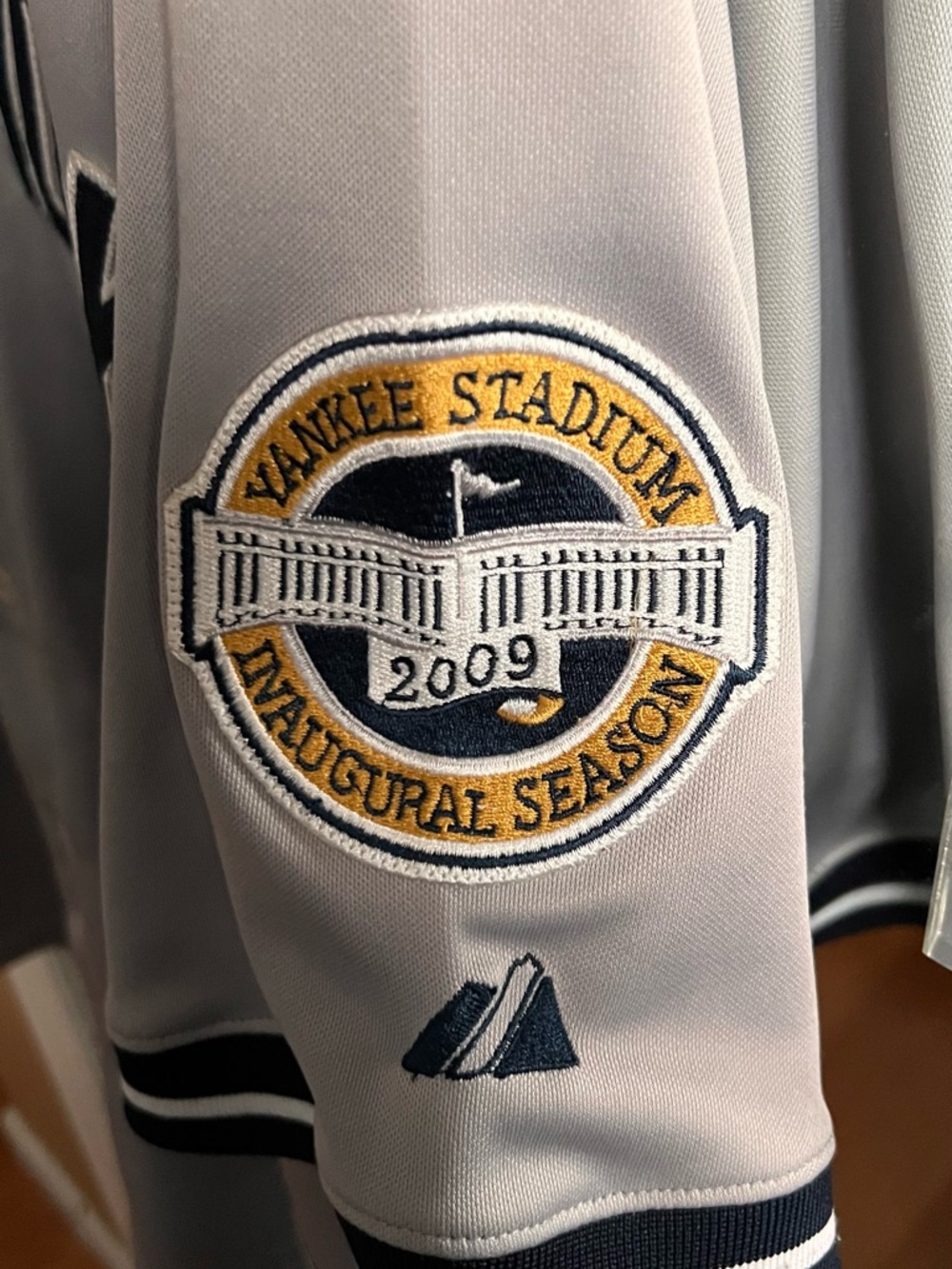 Majestic Authentic Baseball Jersey Patch - Gray with Red & Navy Accents - Picture 4 of 4